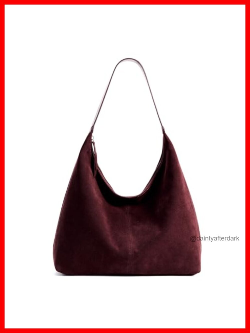 KALIDI Slouchy Tote Bag Vegan Leather Crescent Hobo Zipper Shoulder Bag